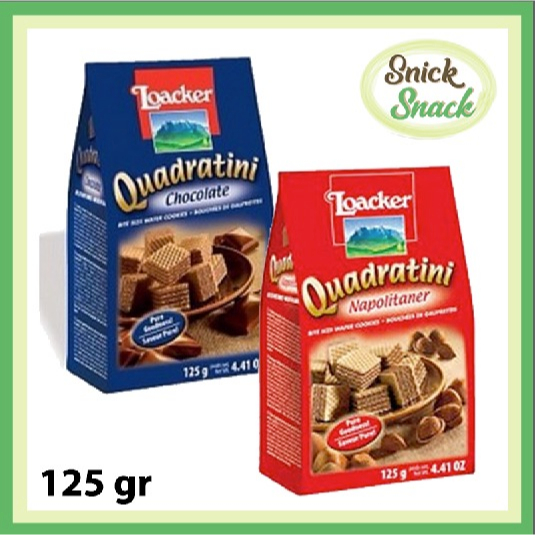 

Loacker Quadratini Chocolate Napolitaner 125 gr Wafer Coklat 45gr Impor Austria