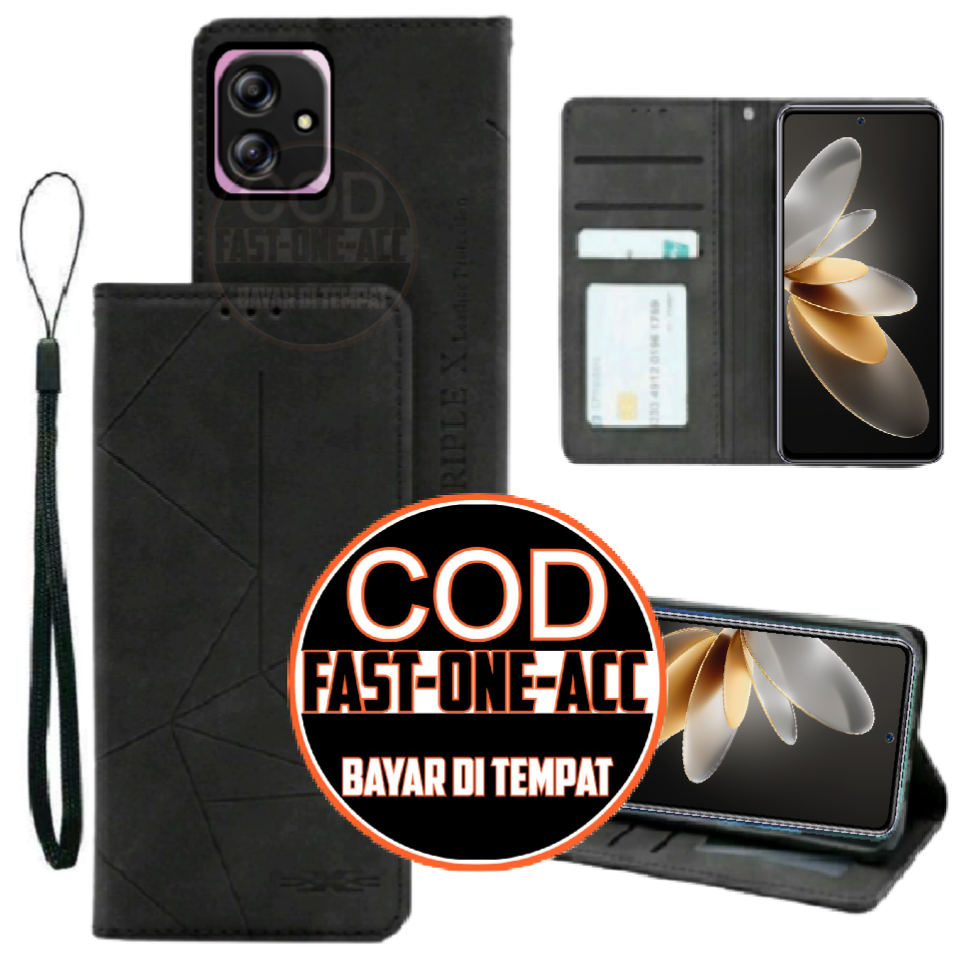 CASE HP SAMSUNG A04E - CASING DOMPET MOTIF -FLIP COVER LEATHER-SARUNG HP