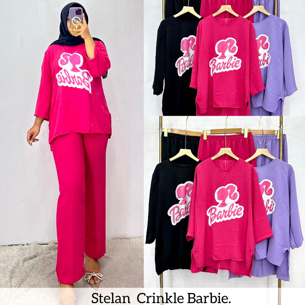 BERBIE ONE SET HIJAB STYLE | SETELAN BERBIE MOTIF KERINKEL AIRFLOW | SETCEL KERINKEL VIRAL | SETELAN