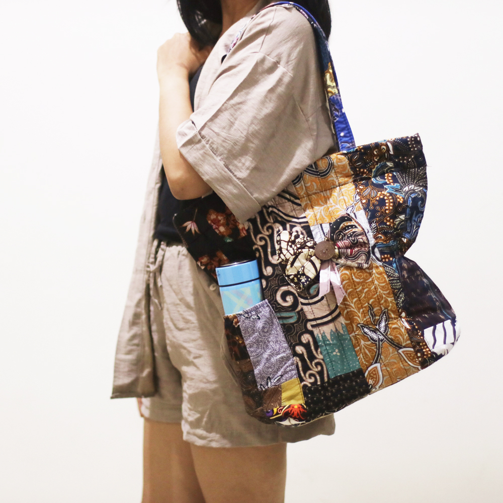 NARESWARI TOTE BAG | COD Tas Botol Totebag Premium Batik Kain Perca Jinjing Tenteng Etnik Oleh Oleh 