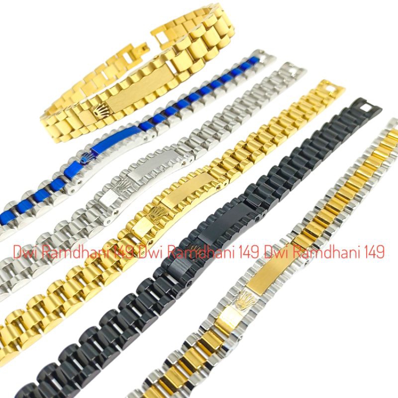 Gelang Rolex Titanium Rantai Pria Wanita