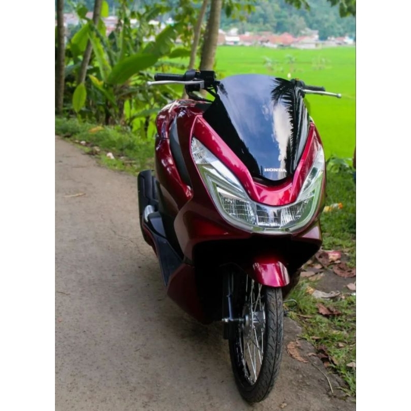 WINDSHIELD visor PCX CBU , VISOR PCX 150 TANPA LUBANG PLAT NOMER - VISOR PCX CBU Lampu LED, tebaL