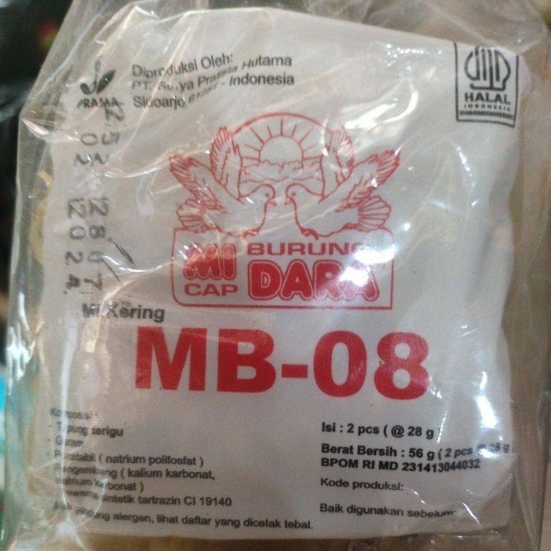 

MIE MB-08 MIE BURUNG DARA