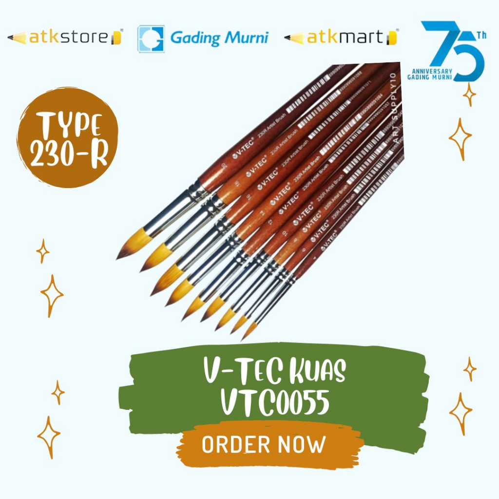 

V-tec Kuas Lukis Type 230R II V-tec Paint Brush Round 230R