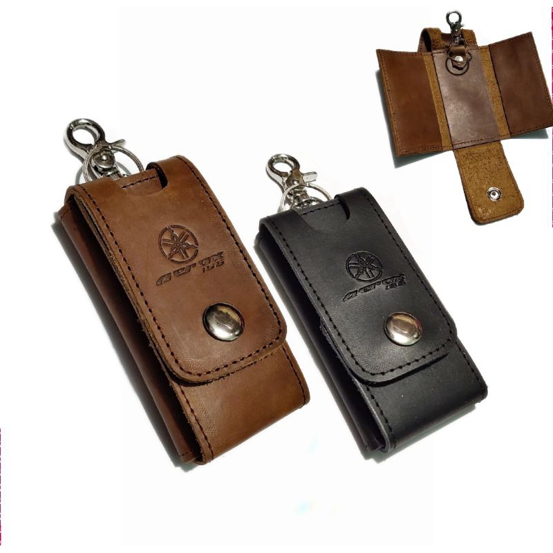 Gantungan kunci MOTOR yamaha AEROX kulit asli dompet stnk motor