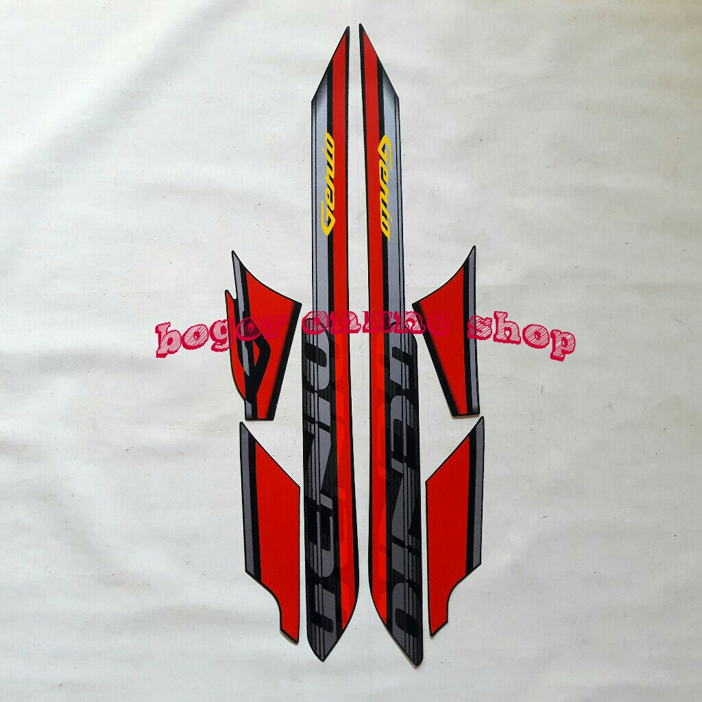 Stiker Motor Honda Genio 110 2023 Cbs Hitam-Merah