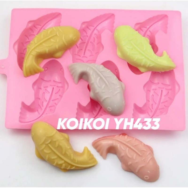 DAPURMAMI silikon ikan koi fish cetakan agar jelly coklat puding