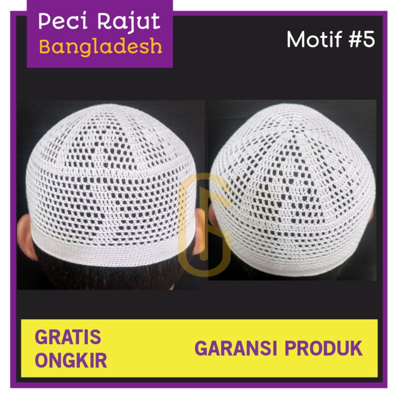Peci Rajut Bangladesh Motif 5 Peci Madinah Peci Haji