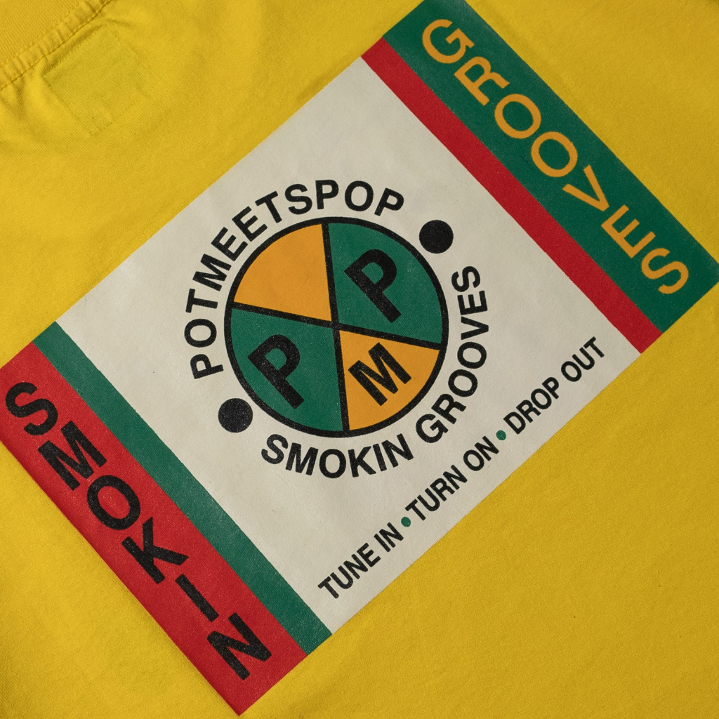 POT MEETS POP - SMOKIN GROOVES TEE YELLOW SS`23