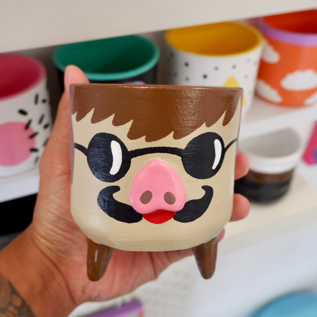 Porco Rosso - Pot & Tanaman Mini Kaktus