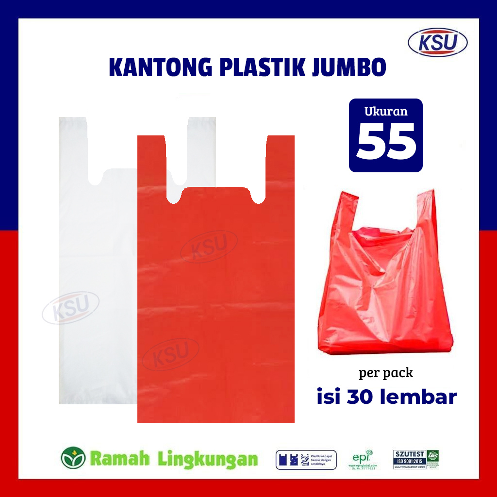Kantong Super JUMBO 55 isi 30 lembar / Kantong kresek merah / kresek jumbo