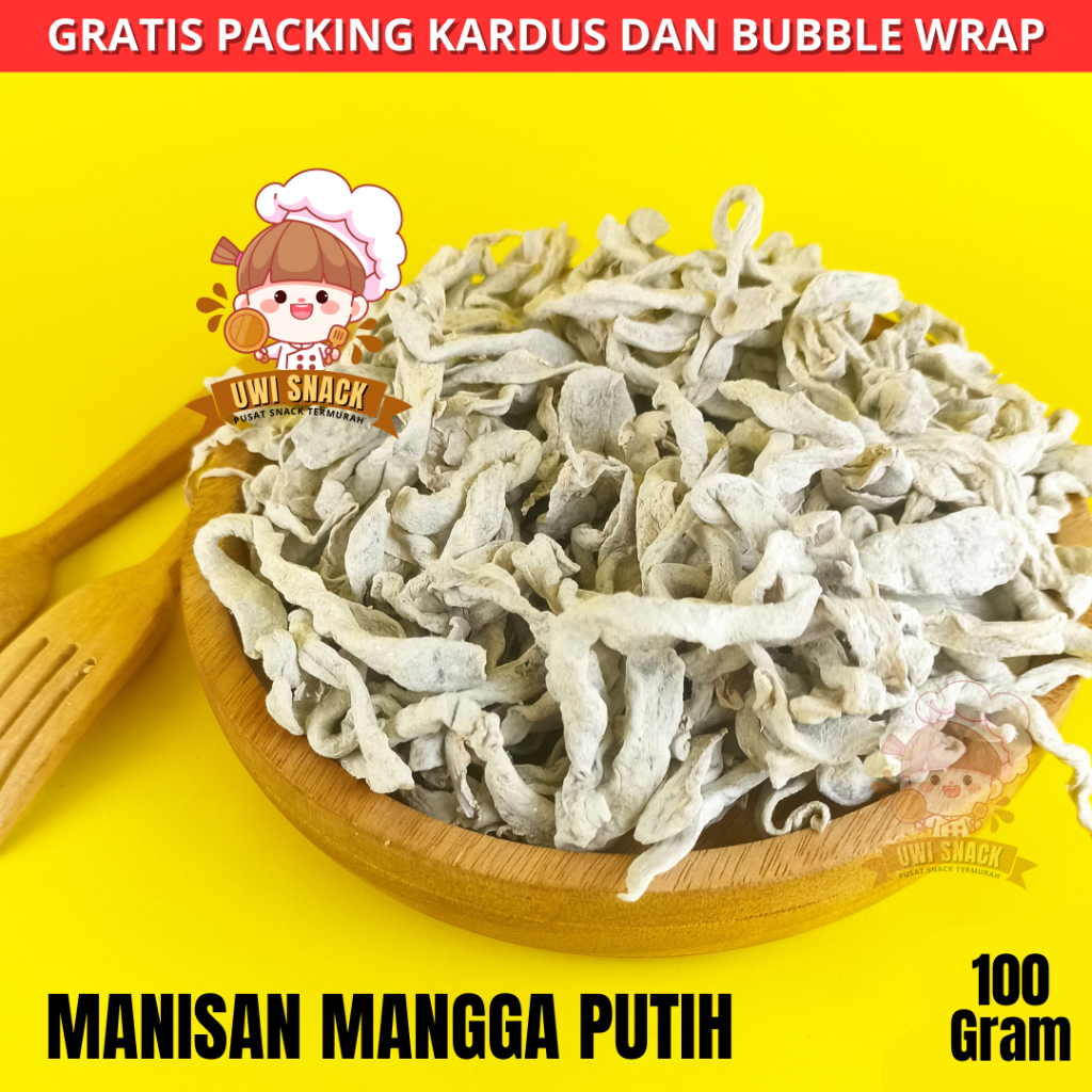 

MANISAN MANGGA PUTIH 100 GRAM snack kiloan makanan ringan jajanan cemilan camilan aneka manisan mangga murah