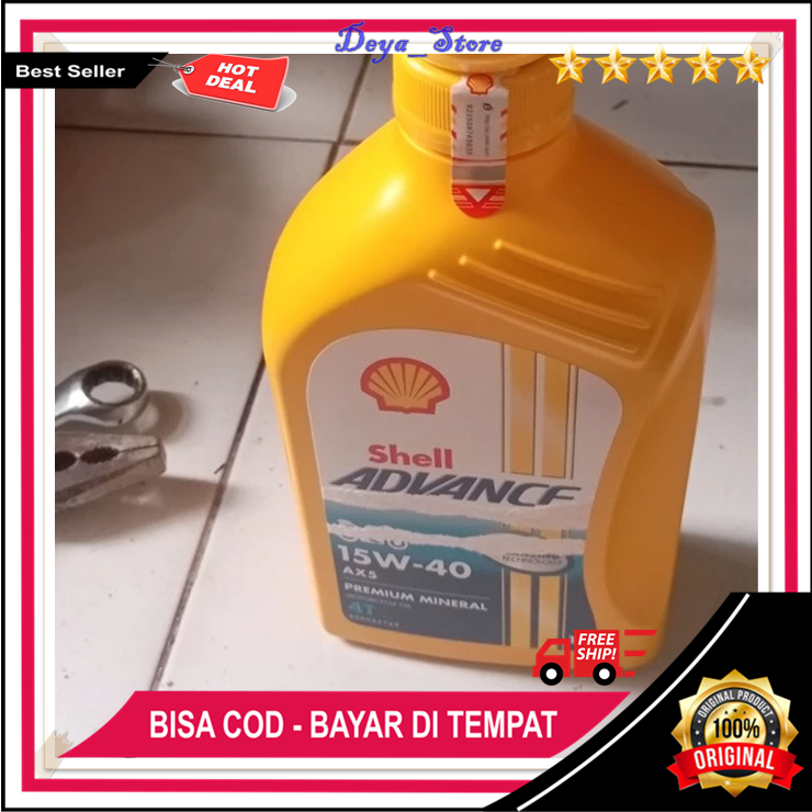 Oli Shell 1 Liter Advance Original Oli Shell AX5 Cocok Untuk Motor Sport 4 TAK High Quality