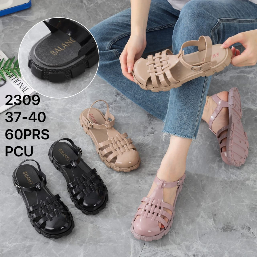 SEPATU SANDAL KARET WANITA JELLY TALI IMPORT BALANCE 2309 UK 37/40