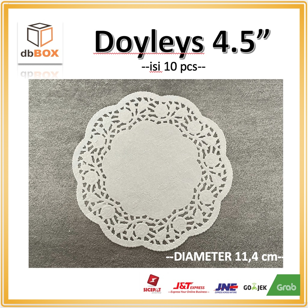 

Doyleys paper alas toples kertas renda 4,5 inch