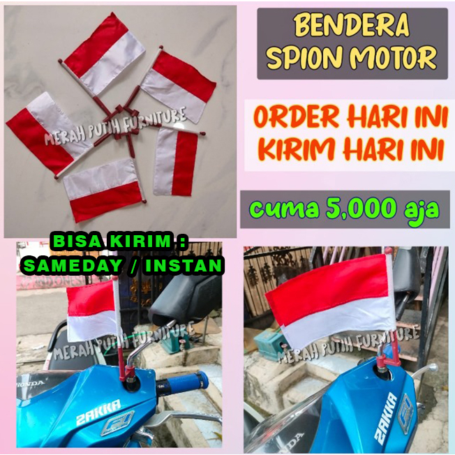 Asesoris Bendera spion motor, bendera tiang, bendera merah putih. bendera konvoy/ bendera convoy, be