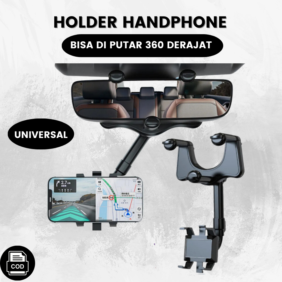 Holder HP Mobil Jepit Spion Fleksible 360 Derajat Untuk GPS dan Nonton Video Murah