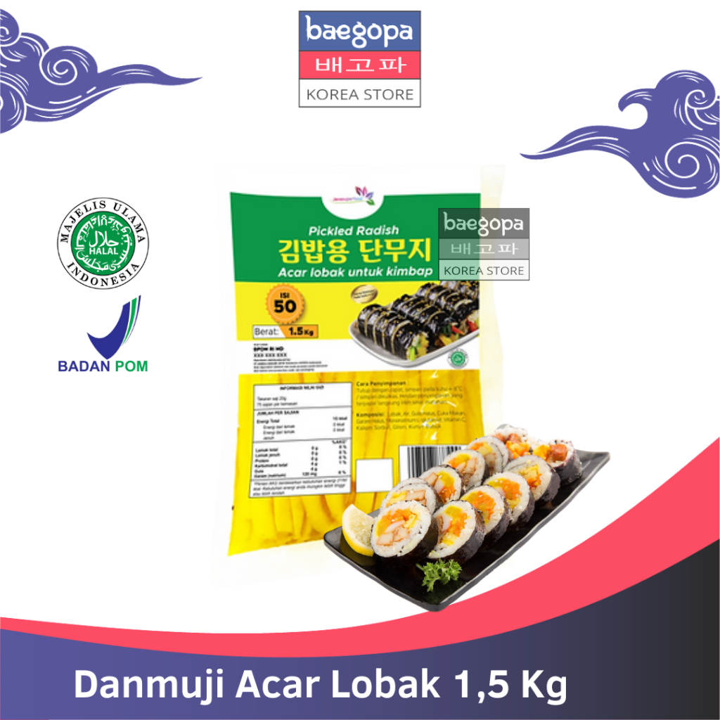 

Danmuji Stick & Slice Acar Lobak Korea 1,5 Kg Halal | Untuk Kimbab