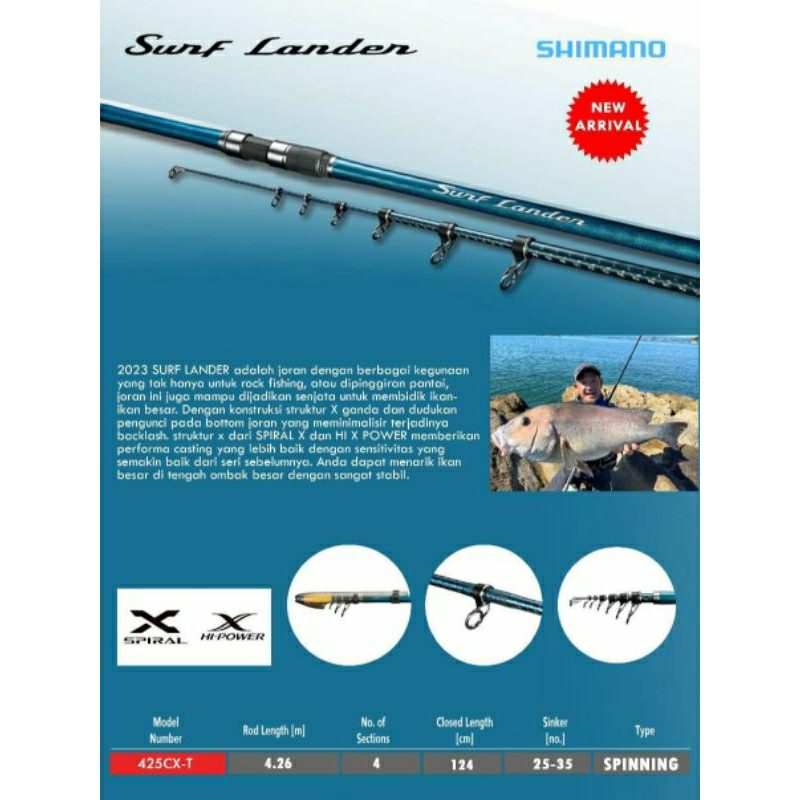 Joran pancing SHIMANO SURF LANDER TH 2023 garansi resmi