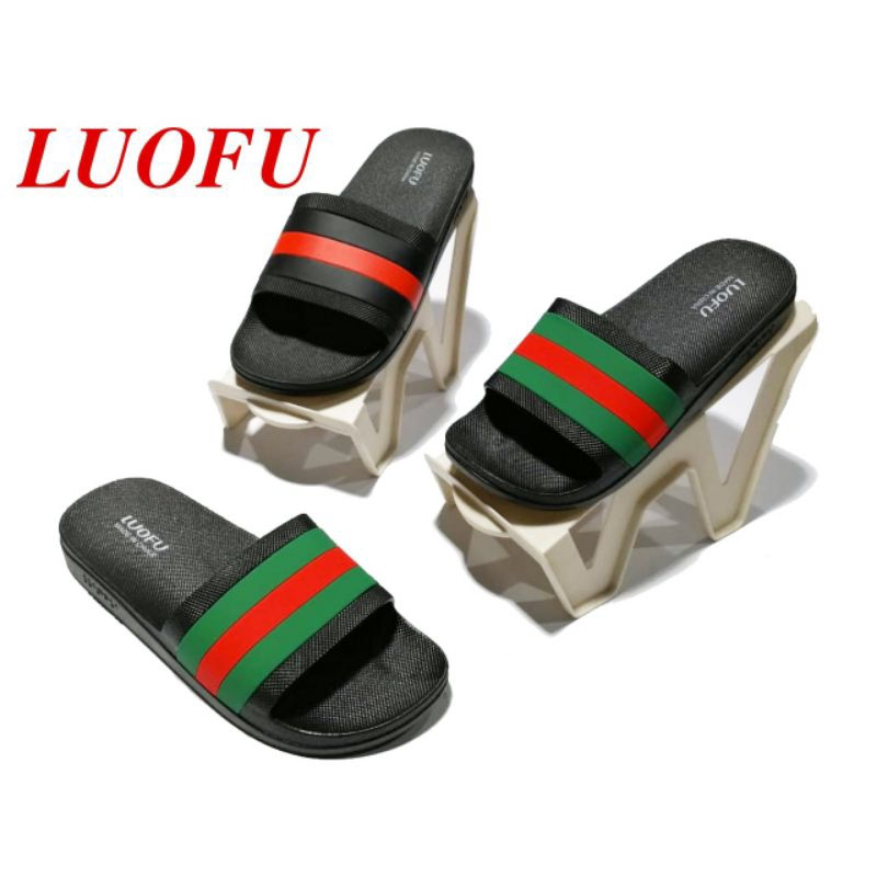 Sandal Karet Pria Import Loufu Stripe Terbaru