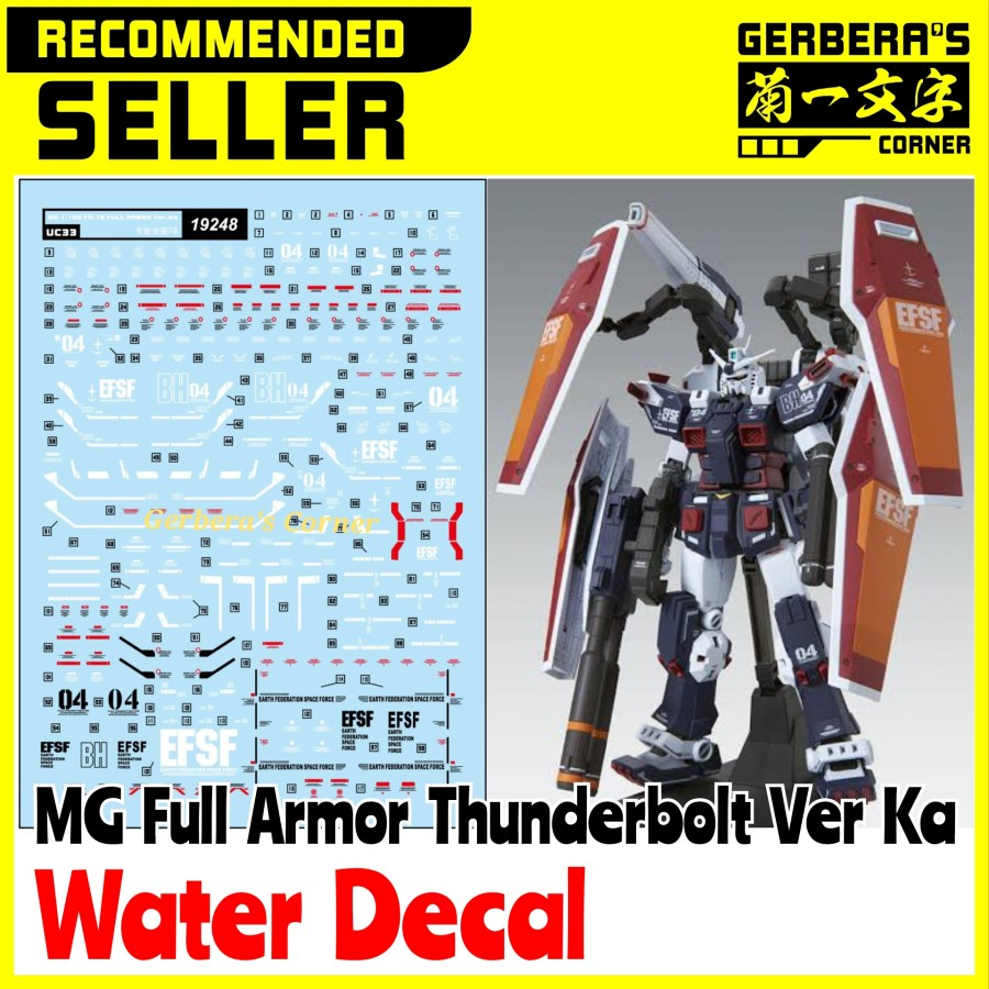 Water Decal MG Full Armor Thunderbolt Ver Ka Zhonghuan