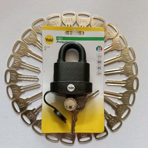 Gembok pagar YALE 60mm pendek anak kunci banyak