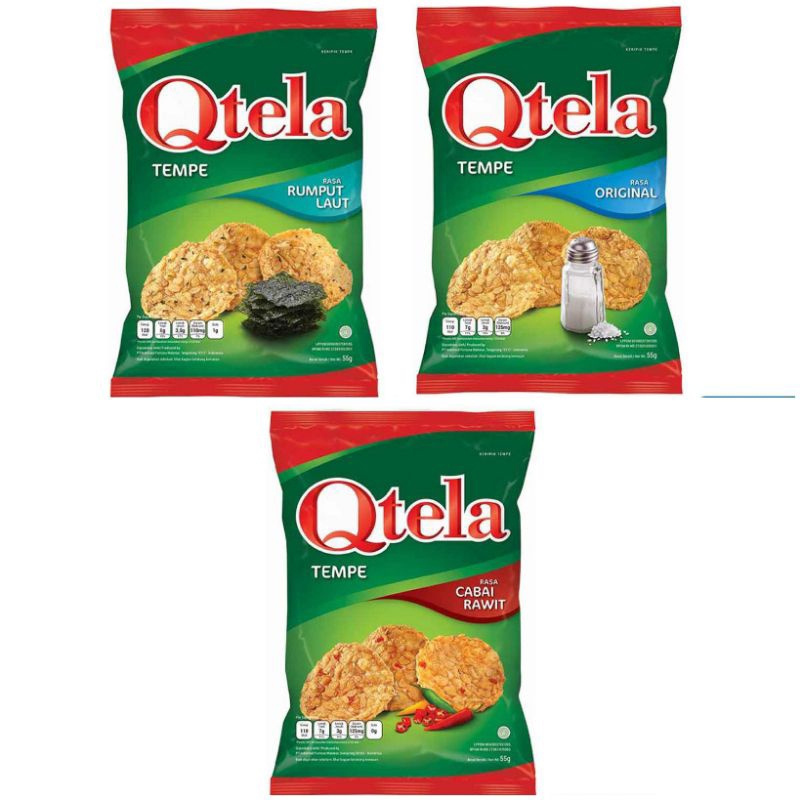 

Qtela Keripik Tempe Original cabai rawit rumput laut