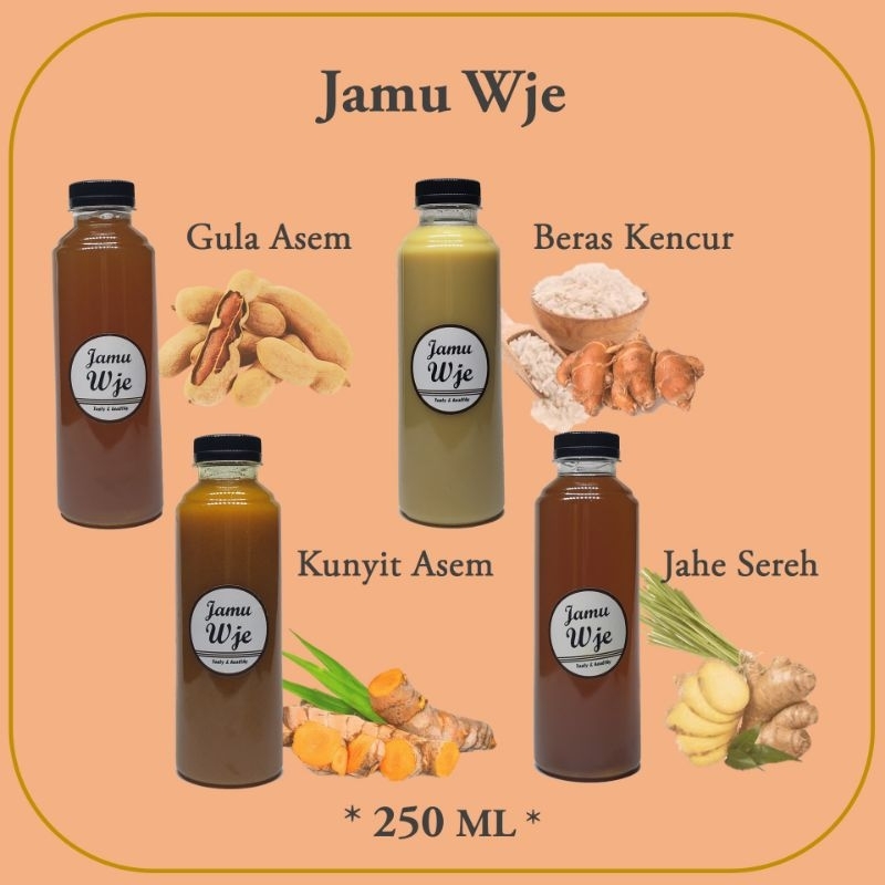 

JAMU KUNYIT ASEM / JAHE SEREH / BERAS KENCUR / GULA ASEM 250 ML