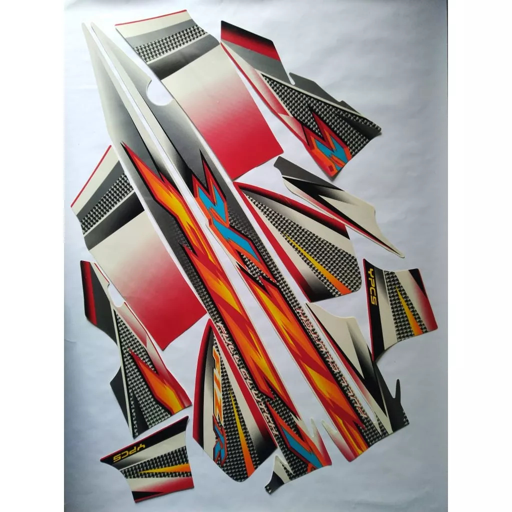 stiker striping yamaha fizr f1zr 2004 merah lis body original