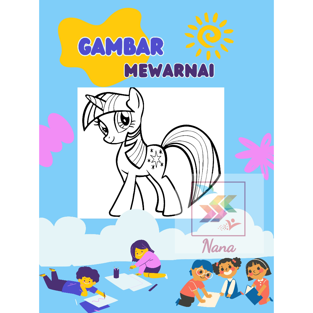 Gambar Sketsa Mewarnai / Little Pony / Part 3 / Gambar Sketsa / Gambar mewarnai / Kertas Gambar Mewa
