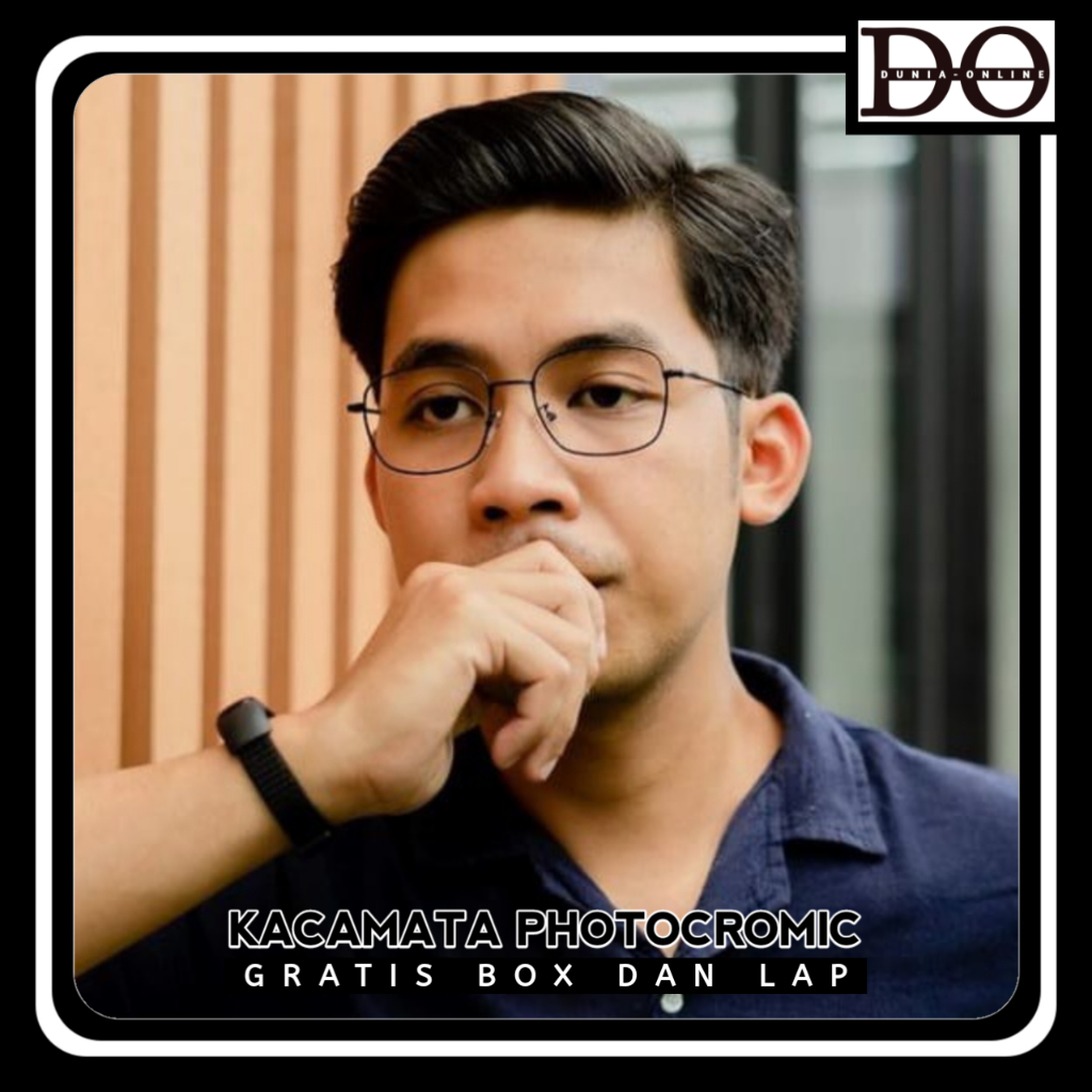 Kacamata Photocromic mata Normal Pria Kotak kecil Frame Stainless Berubah warna - 6639