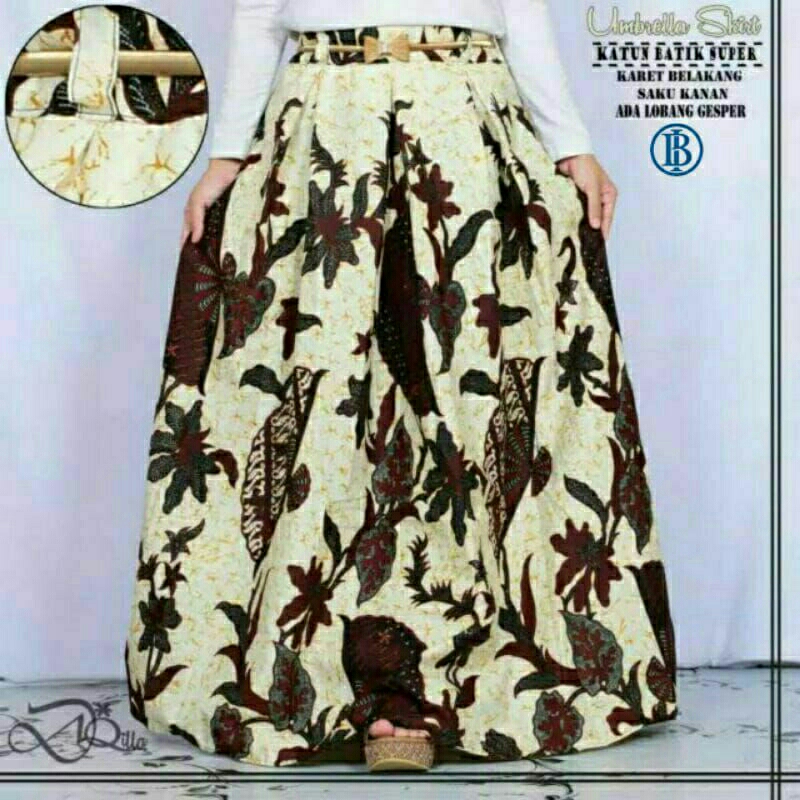 Rok Batik Panjang Terbaru Rok Klok Payung Klasik Modern