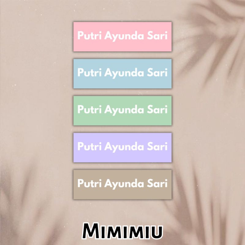 

[Mimimiu] 60pcs sticker label nama 5x1,5cm