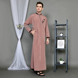 Jubah pria muslim slimfit outfit - AlthanKatun Beesway Jubah pria arab style Lengan panjang Gamis pr