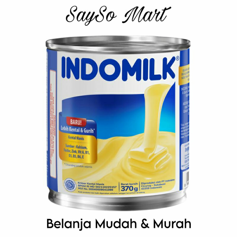 

Indomilk Krimer Kental Manis 370g Susu Kaleng SKM Plain Swiss Choco