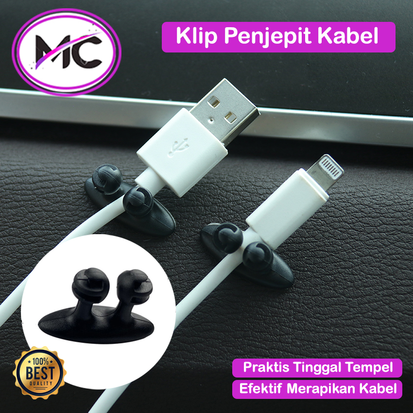 Klip Penjepit Kabel Charger Tempel Cord Holder Mobil Jepitan Headset Penjepit Kabel Earphone Serbagu