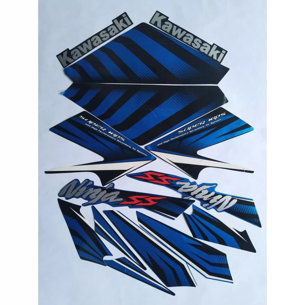 stiker striping kawasaki ninja ss 2014 2015 biru lis body original