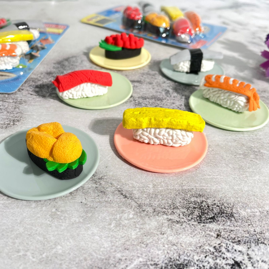 

PENGHAPUS SUSHI COVER 1 SET kode 3010-25 eraser sushi penghapus miniatur makanan jepang apusan viral unik kekinian aesthetic