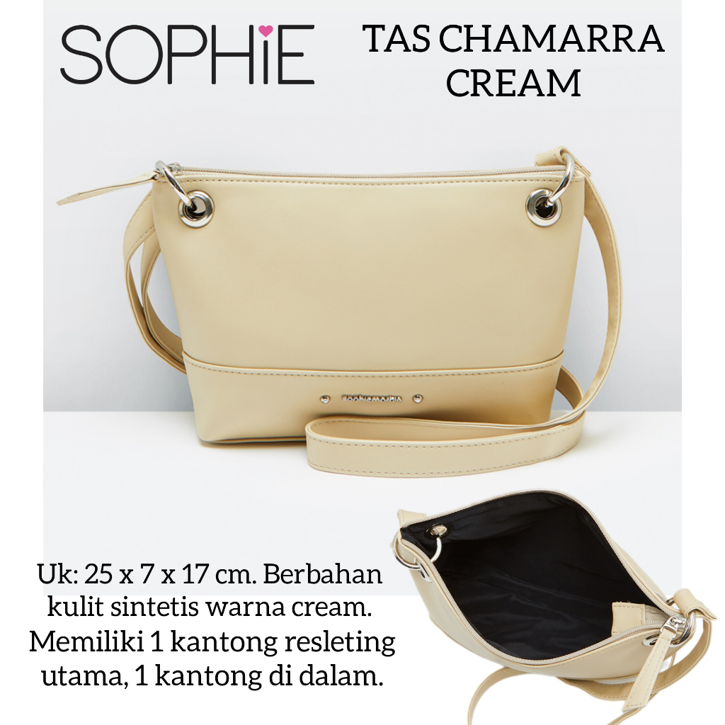 TAS CHAMARRA CREAM NEO BLACK SOPHIE MARTIN PARIS PROMO TAS SELEMPANG WANITA BAG