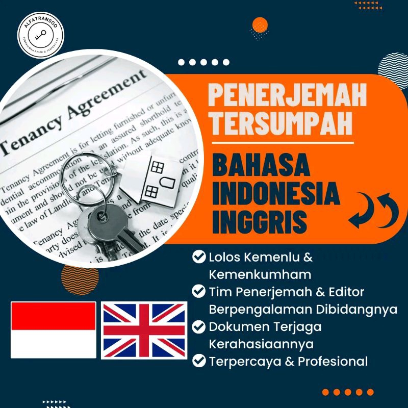 PENERJEMAH / TERJEMAHAN TERSUMPAH/ SWORN TRANSLATOR BAHASA INDONESIA >< INGGRIS / PRANCIS / JEPANG /