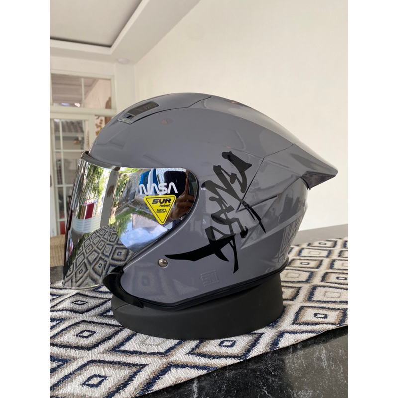 HELM TTC KYOTO JS YAKUZA HALF FACE PAKET GANTENG STIKER