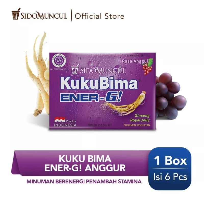 

Kukubima Minuman Ener-G Rasa anggur isi 6 sachet