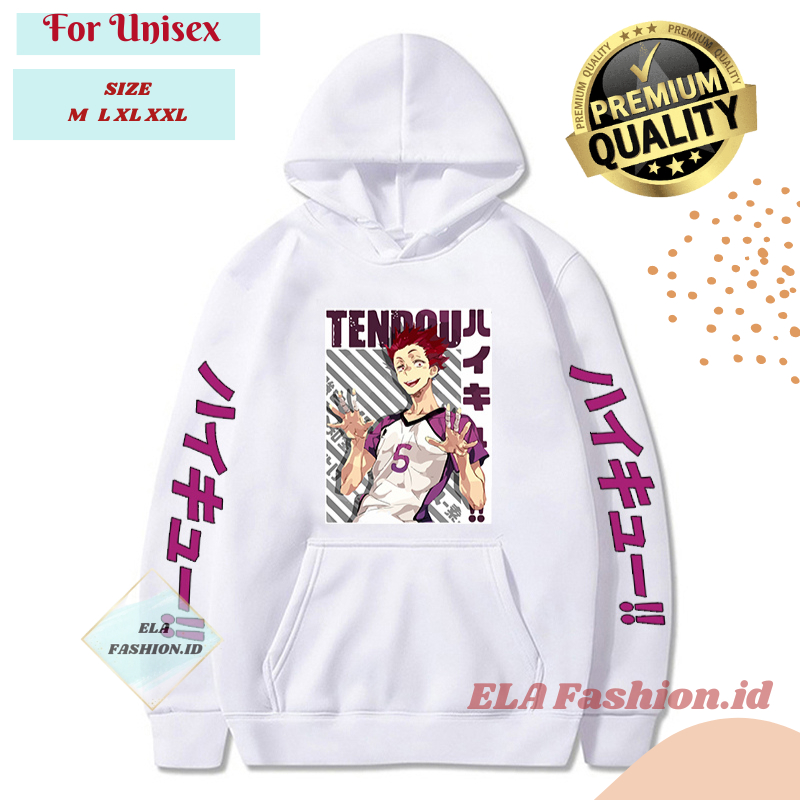 Hoodie Haikyu Satori Tendou Print Hoodie Pria dan Wanita Hoody Kasual Haikyuu