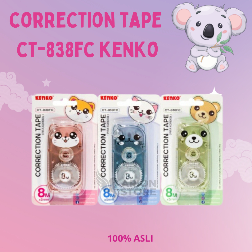 

[ARION STORE] Correction Tape CT-838FC Kenko / Stipo Kertas CT-838FC Kenko [PCS]