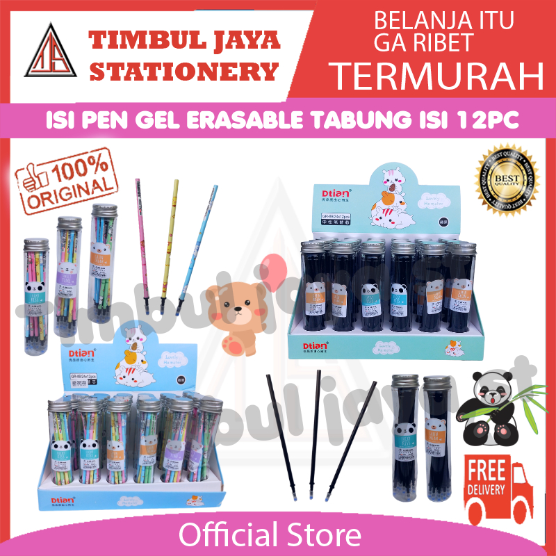 

Isi pen gel erasebel tabung pen gel bisa di hapus isi 12 pcs murah aesthetic lucu karakter dan polos GR-1201/1202