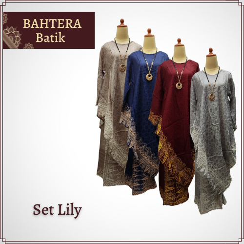 BAHTERA Batik - Set Batik Viscose Pesta Kondangan Wanita Lily Polos