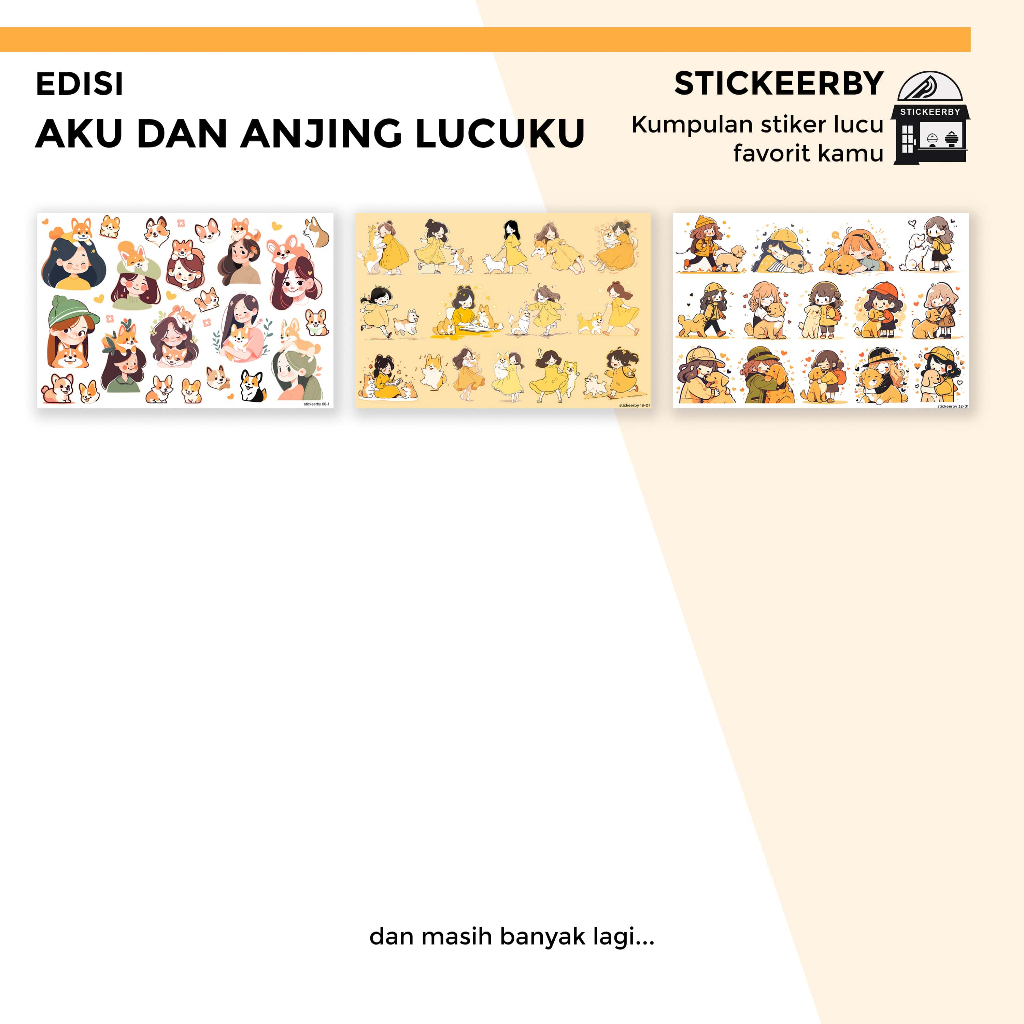 

(stickeerby) Sticker Kartun Aku dan Anjing Lucuku - Aesthetic Stiker Glossy Tahan Air, untuk Note Buku Memo HP Laptop Botol Murah - Hewan Peliharaan, Anjing, PetLover, Pencinta Hewan