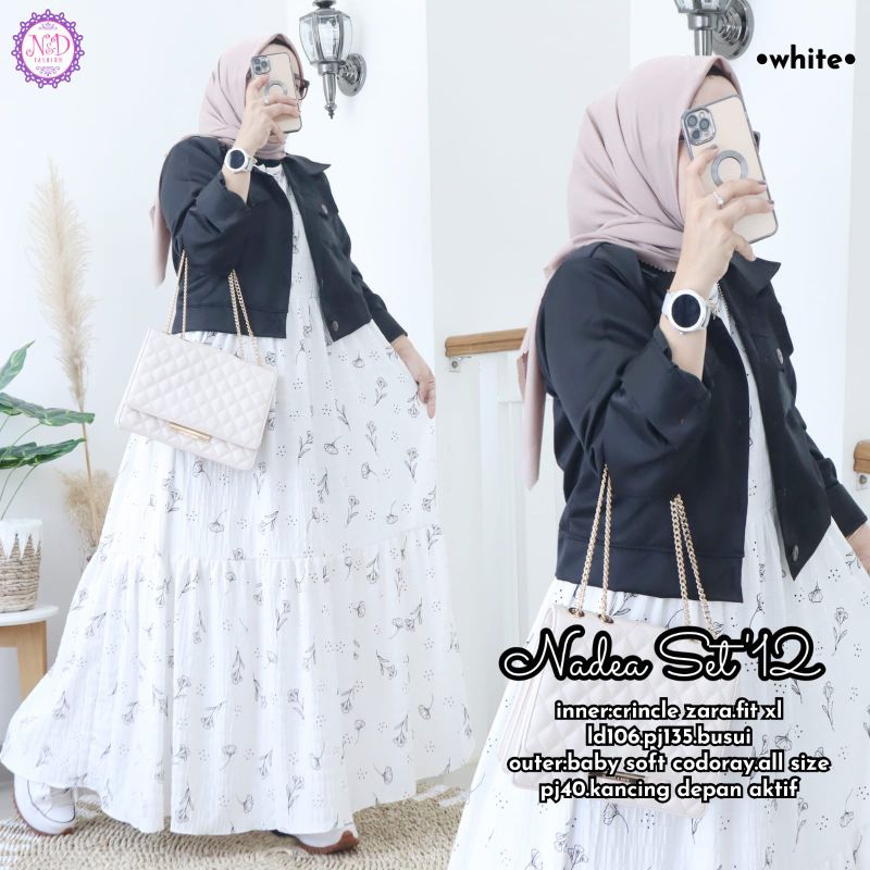 Setelan rok Nadea#12 set bahan crincle LD 106 by N&D