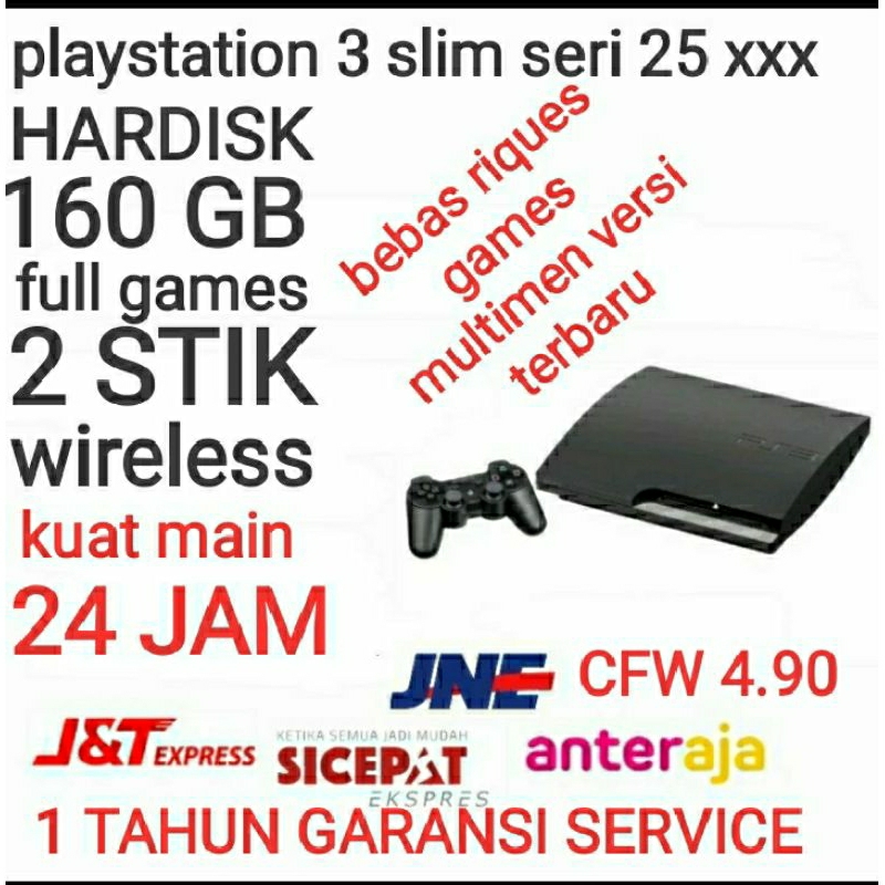 ps 3 slim cfw hdd 160 gb seri 25 xxx full games ps3 sony versi terbaru