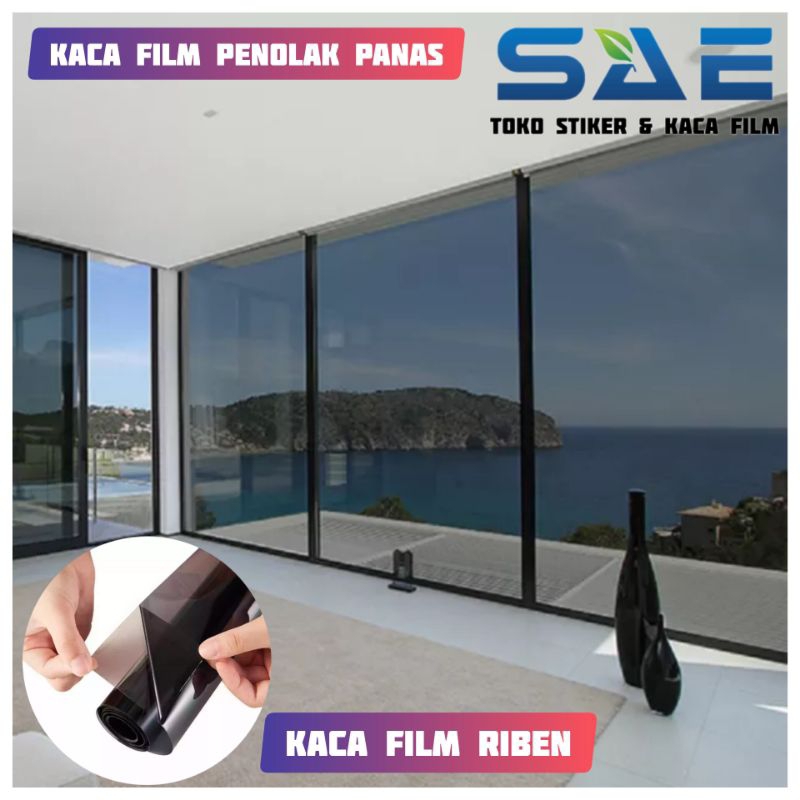 Sticker Kaca Jendela Riben Hitam Anti Panas